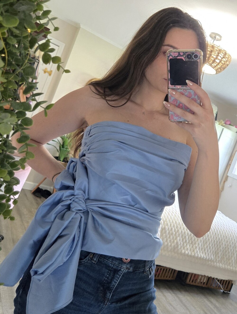 NWT J. Crew Strapless Baby Blue Ruched Top